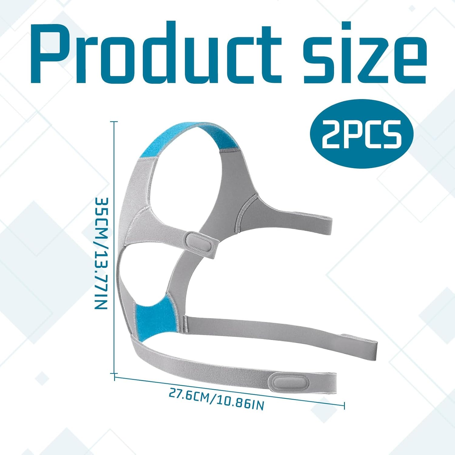 CPAP Mask Headgear, 2 Pcs Headgear for Resmed Mask, CPAP Machine Replacement Headgear Compatible with Resmed Airfit, Replacement for Airfit F20 Headgear, Ultra-Soft Nylon, Great Velcro Stickiness image number 1