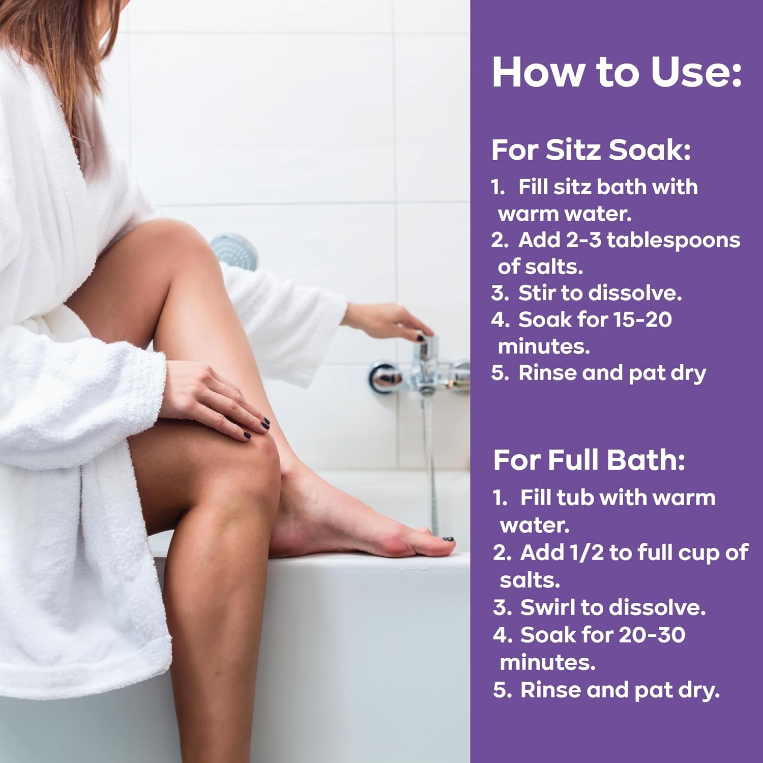 PURPUR Sitz Bath Soak Salts 32 Oz &ndash; Hemorrhoid Treatment for Women & Men, Postpartum Pain Relief, Epsom Salt Bath Soak with Colloidal Oatmeal, Frankincense, Calendula & Niaouli image number 1