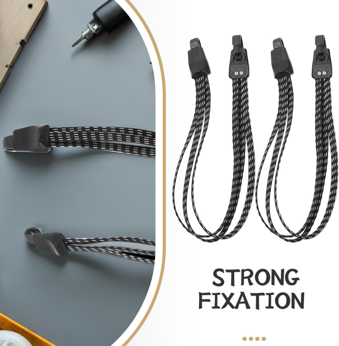 DECOMELODY 4Pcs Elastic Luggage Packing Straps with Buckles Weather Resistant Bungee Cord for Bike Rack Strong Fixation and Quick Adjustment for Securing Items Outdoor Trips image number 6