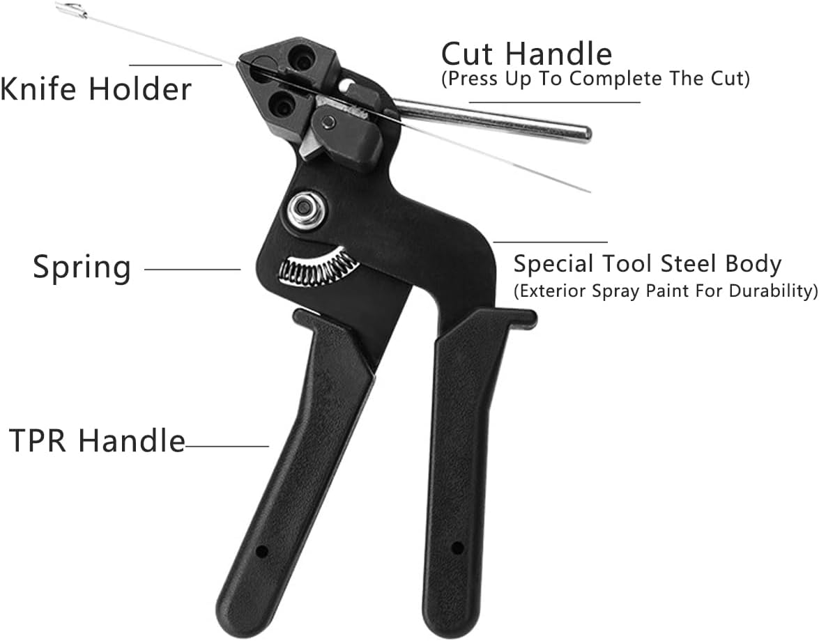 AIMALL Toledo Metal Cable Tie Cutter, Stainless Steel Cable Tie Cutting Tool with TPR Handle and Spring Mechanism image number 4