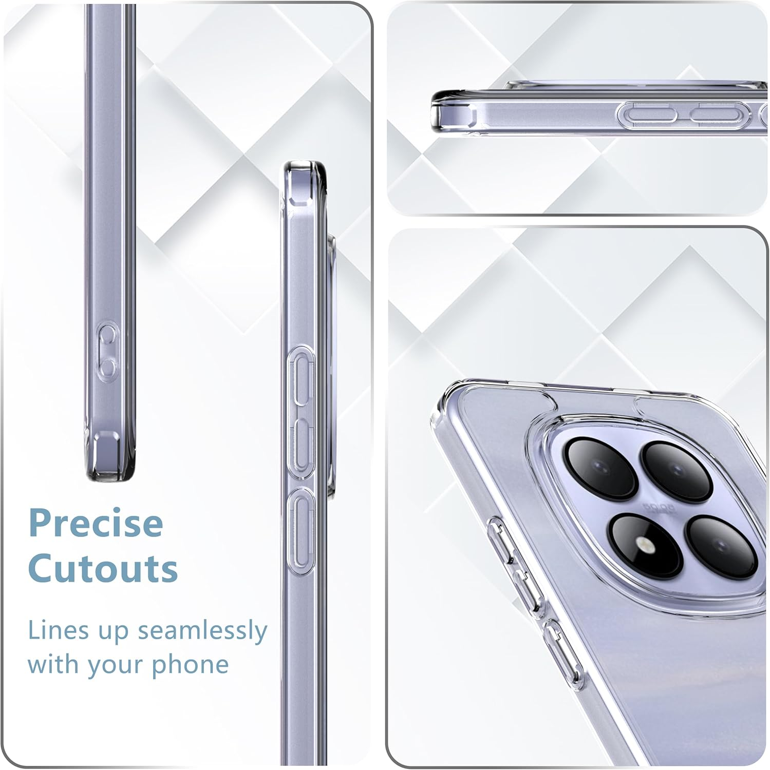 Anoowkoa Mobile Phone Case for Xiaomi Redmi Note 15 Pro 5G Case Cover [Shockproof TPU and PC Hybrid Transparent Mobile Phone Case] Thin Transparent TPU Protective Case - Redmi Note 15 Pro image number 3