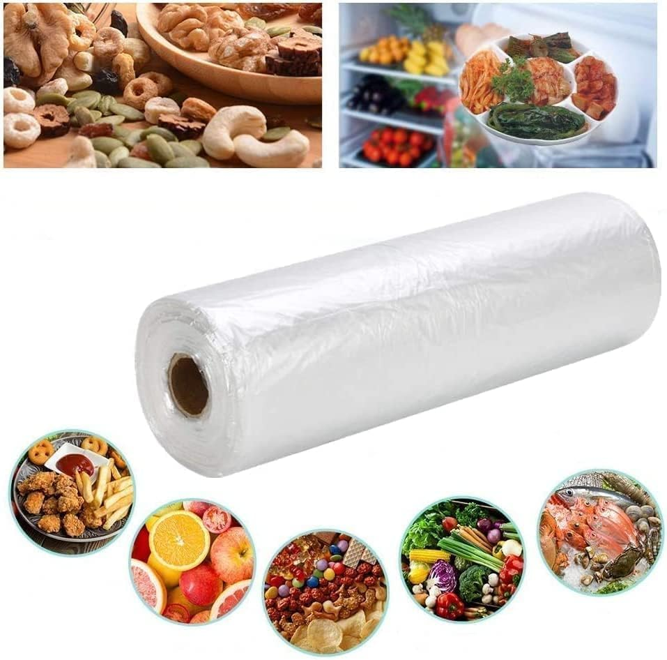 500 Polythene Bags on a Roll Fruit Vegetable Clear Plastic Butchers Counter Packs Polythene Counter Bags | 9" X 14" | Fruit/Veg/Food/Meat (1 Roll - 500 Bags) image number 4