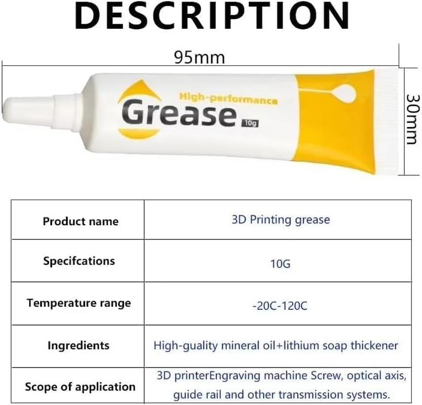 2Pcs 3D Printer Parts Gear Grease Lubricant Guide Rail Grease for Bambu Lab X1C/A1/A1 Mini/P1S/P1P/ K1/K1 Max 3D Printer Accessories image number 5