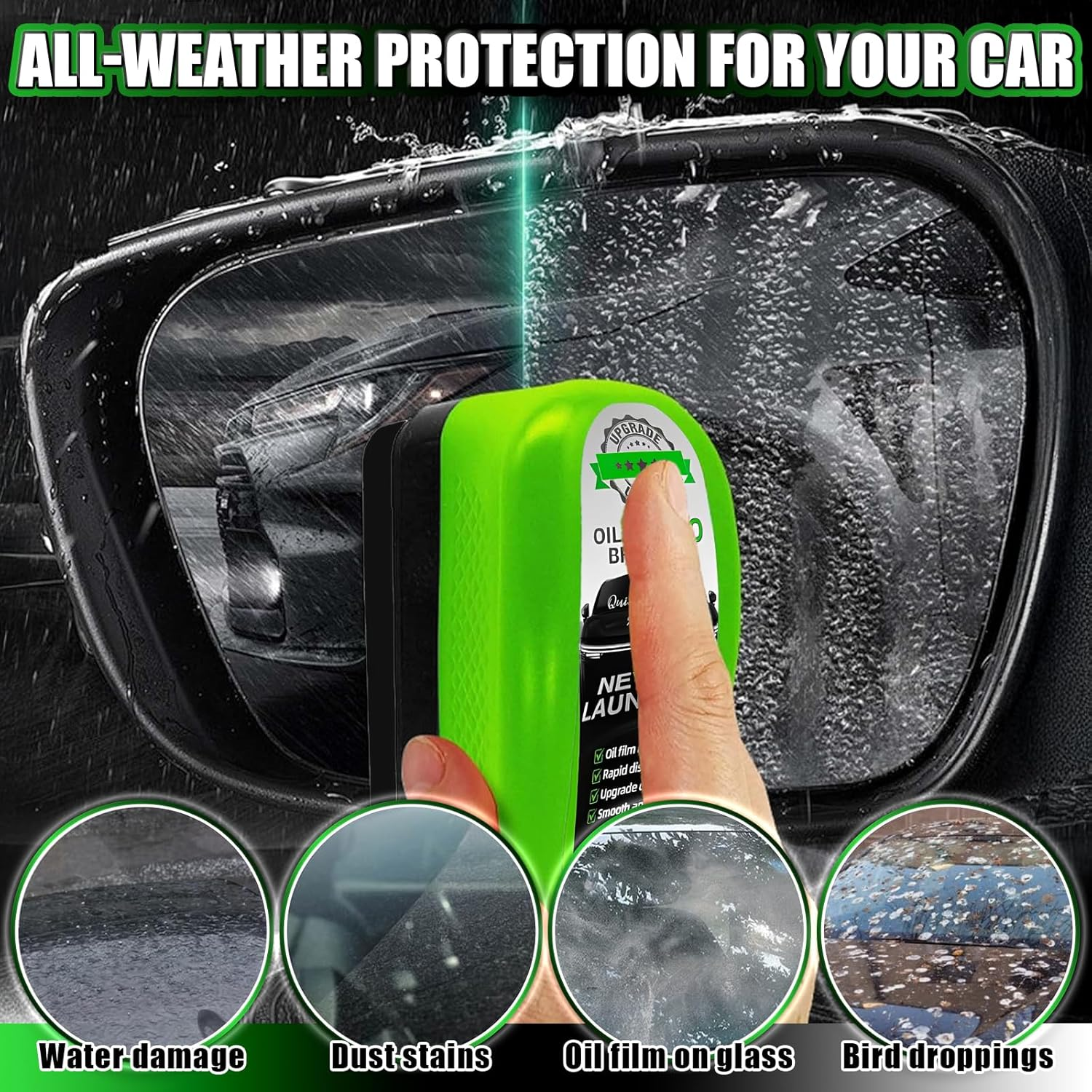 Upgraded Oil Film Brush 2.0 - Clear Vision Windshield Cleaner for Car Windows, Reusable Automotive Glass Cleaning Brush to Remove Dirt, Oil & Fog, Improve Clarity & Visibility in All Weather (1-Pack) image number 5