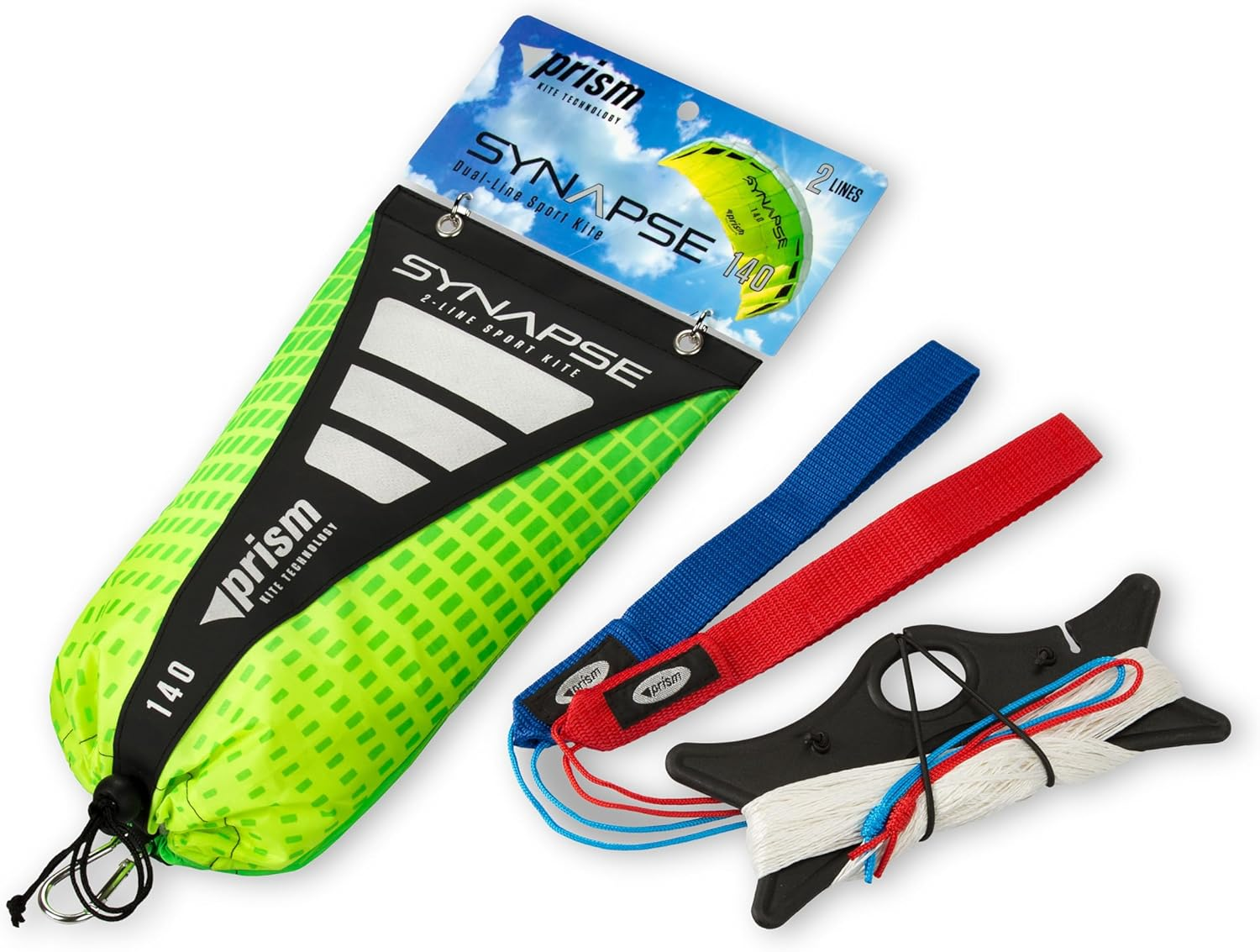 Prism Kite Technology Synapse 140 Dual-Line Parafoil Kite - an Ideal Entry Level Kite to Dual-Line Kiting, Cilantro, SYN140