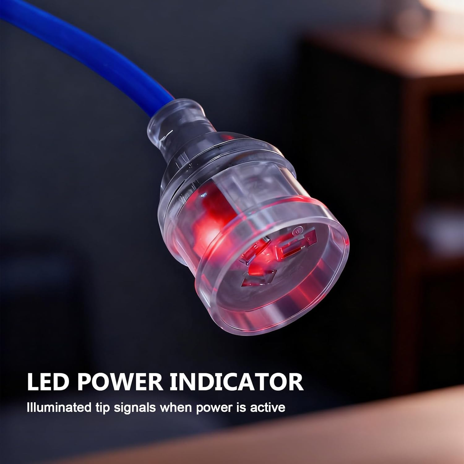 EP 4V-75/V-750.6/1.0Kv 3G1.5Mm2 Australian 3-Core Extension Cord, 20M Blue Cable, LED Indicator, 3600W, 15A image number 1