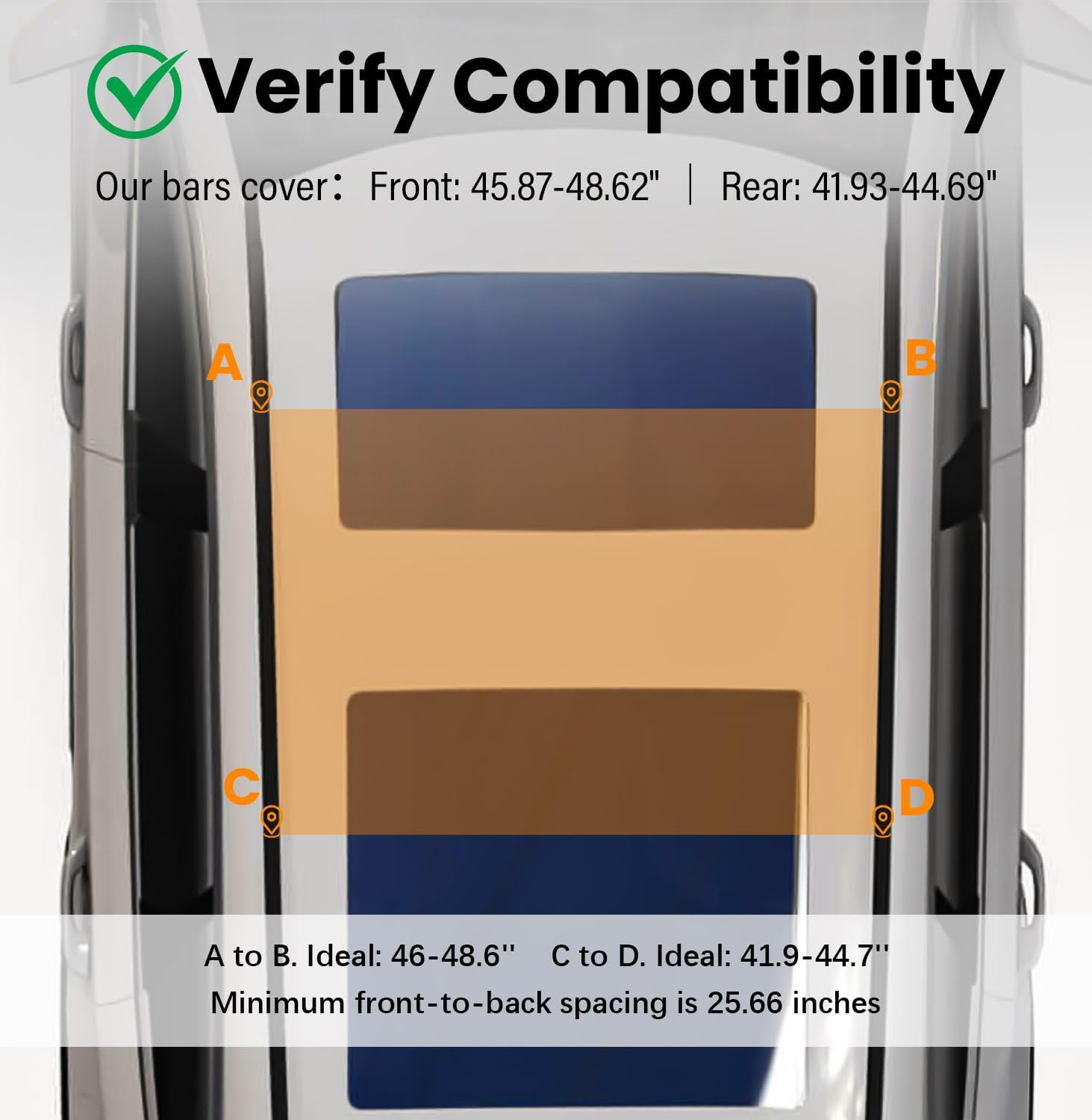 300LBS Roof Rack Cross Bars Compatible with 2019-2025 Kia Telluride S SX SX-P EX with Lock, Aluminum Crossbars for Rooftop Cargo Carrier Luggage Kayak Bike Snowboard(Except X-Line and X-Pro) image number 6