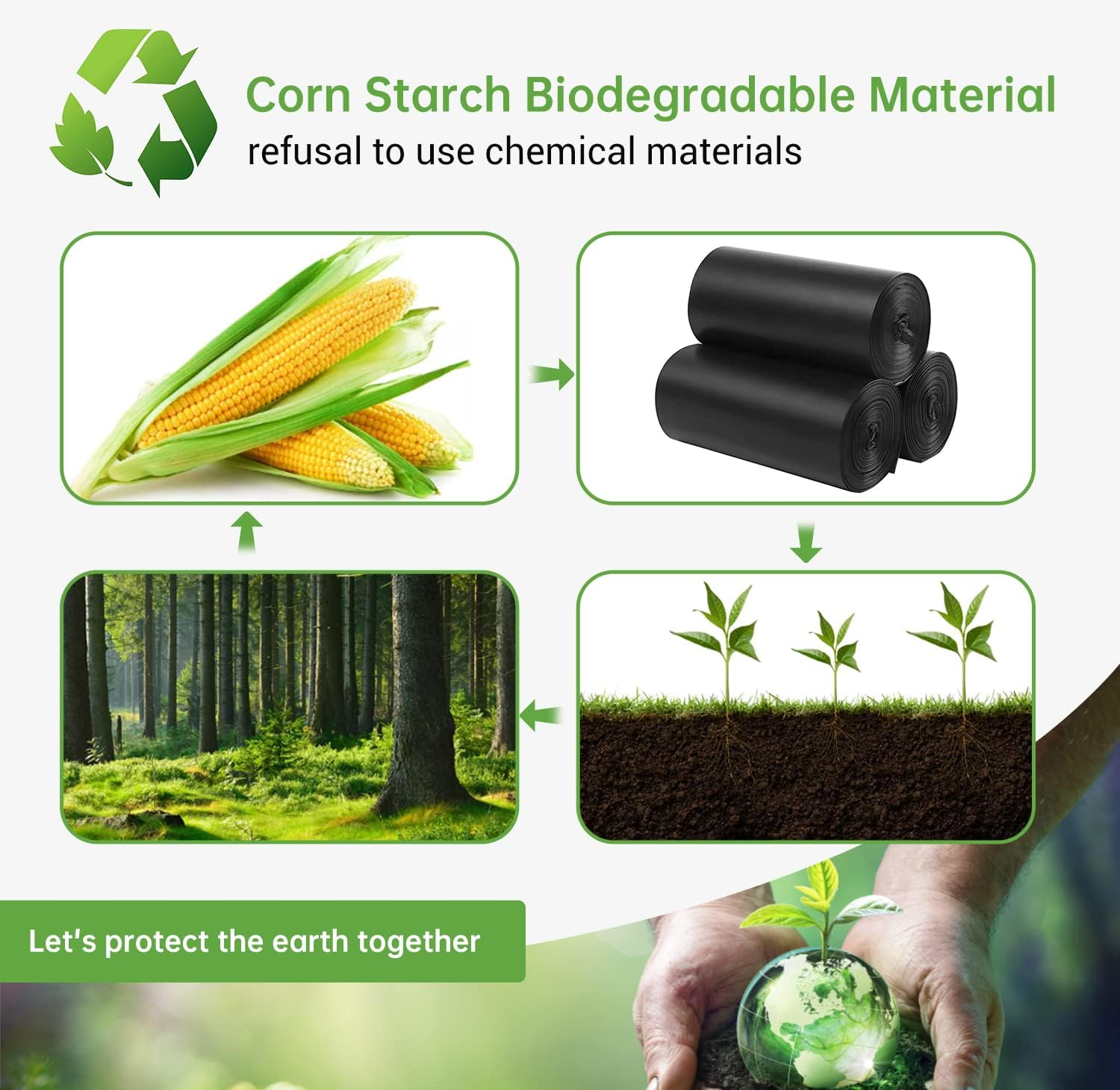 25 Portable Camping Toilet Bags, 8 Gallon Leak-Proof Trash Bags, 1.1 Mil Super Thick Biodegradable Waste Bags for Outdoor Boating Travel