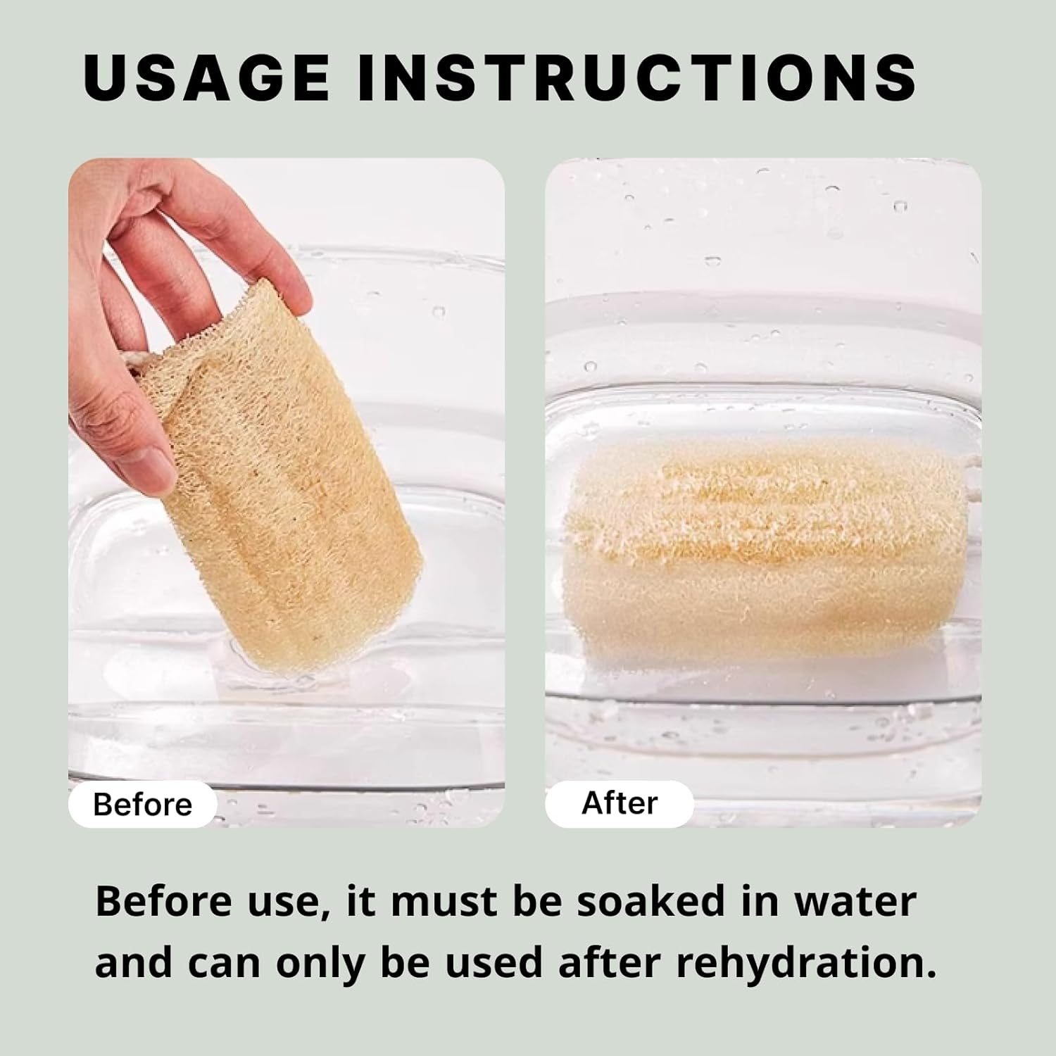 2 PCS Natural Loofah Sponges, Eco-Friendly Exfoliating Shower and Kitchen Cleaning Sponges for Skin Care, Bath Spa, Soft Touch, Multi-Purpose Organic Cleaning for Children and Adults image number 3