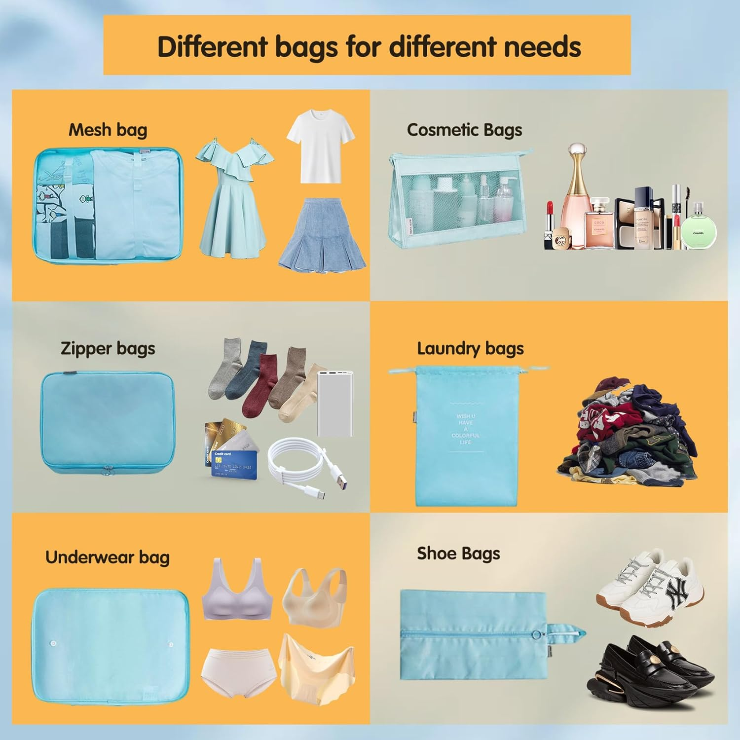 12 Set Packing Cubes: Complete Travel Storage System | Lightweight Luggage Organizers with Shoe, Toiletry & Laundry Bags for Effortless Travel (Black)