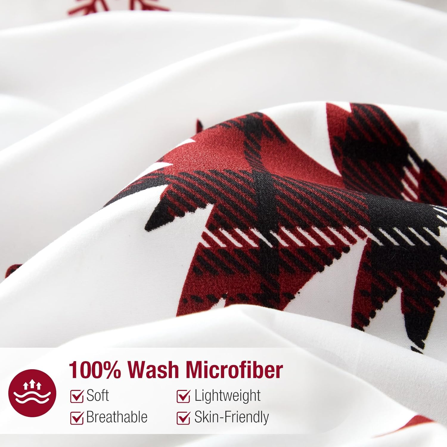 Tokokimo Christmas Duvet Cover 135/150, 3-Piece Microfibre Bedding Set, Christmas Elements, Composition: 1 Duvet Cover 240 X 220 Cm + 2 Pillowcases 50 X 75 Cm, Reindeer Motif image number 5