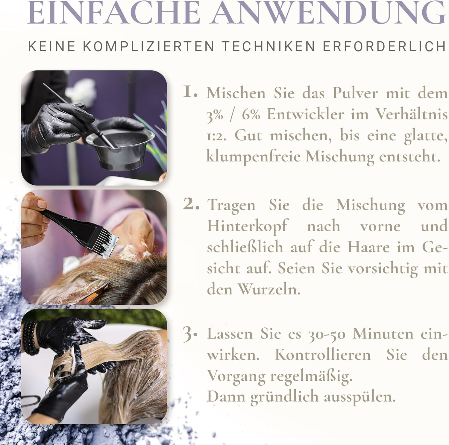 Himmelrauch Bleaching Powder - Bleaching up to 7 Tones - anti Yellow, Dust-Free, Vegan, Paraben-Free, Gluten-Free, Silicone-Free Thickness, Creamy Paste for Excellent Hold in Hair 500 G image number 2