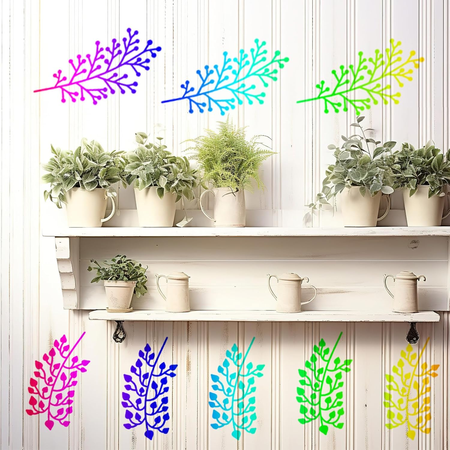 Gosknor 18Pcs Flower Stencils for Painting, Reusable Washable Floral Stencils Flower and Leaf Drawing Templates for Wall Art Wood Craft Spring Home Decoration image number 6