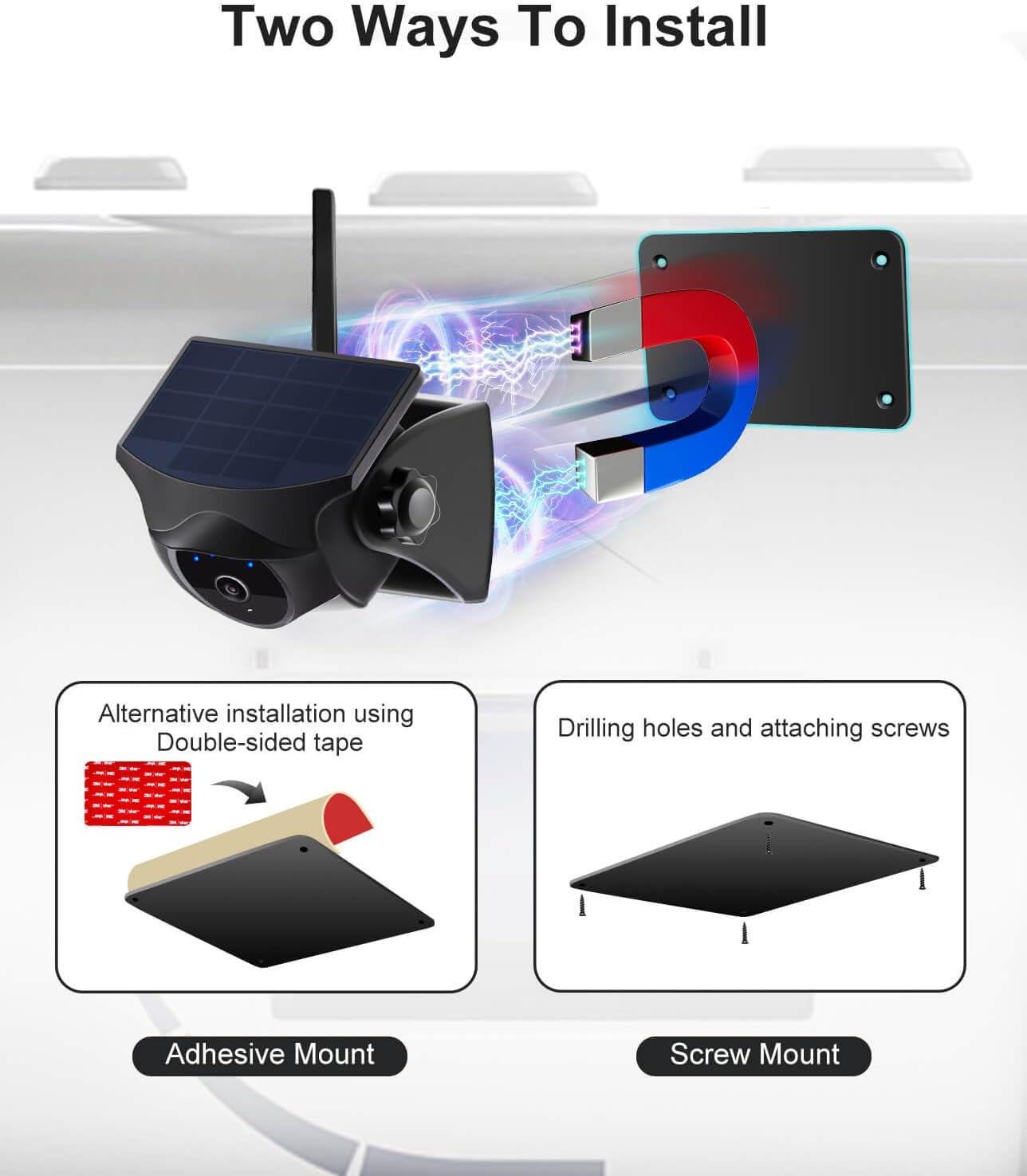 STONVUE Metal Plate for Magnetic Wireless Reversing Camera (4.6"X3.1")- Converts Fiberglass/Plastic to Magnetic Surface for Non-Metal Vehicles, Includes Double-Sided Tape&Screws for Trucks/Rvs image number 4