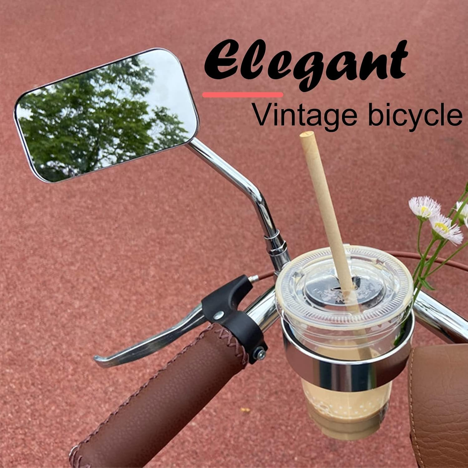 Vintage Bike Mirror Metal Bicycle Mirrors for Handlebars Rearview Cruiser Electric Side Stainless Steel Frame the Retro Parts FG-F1 image number 6