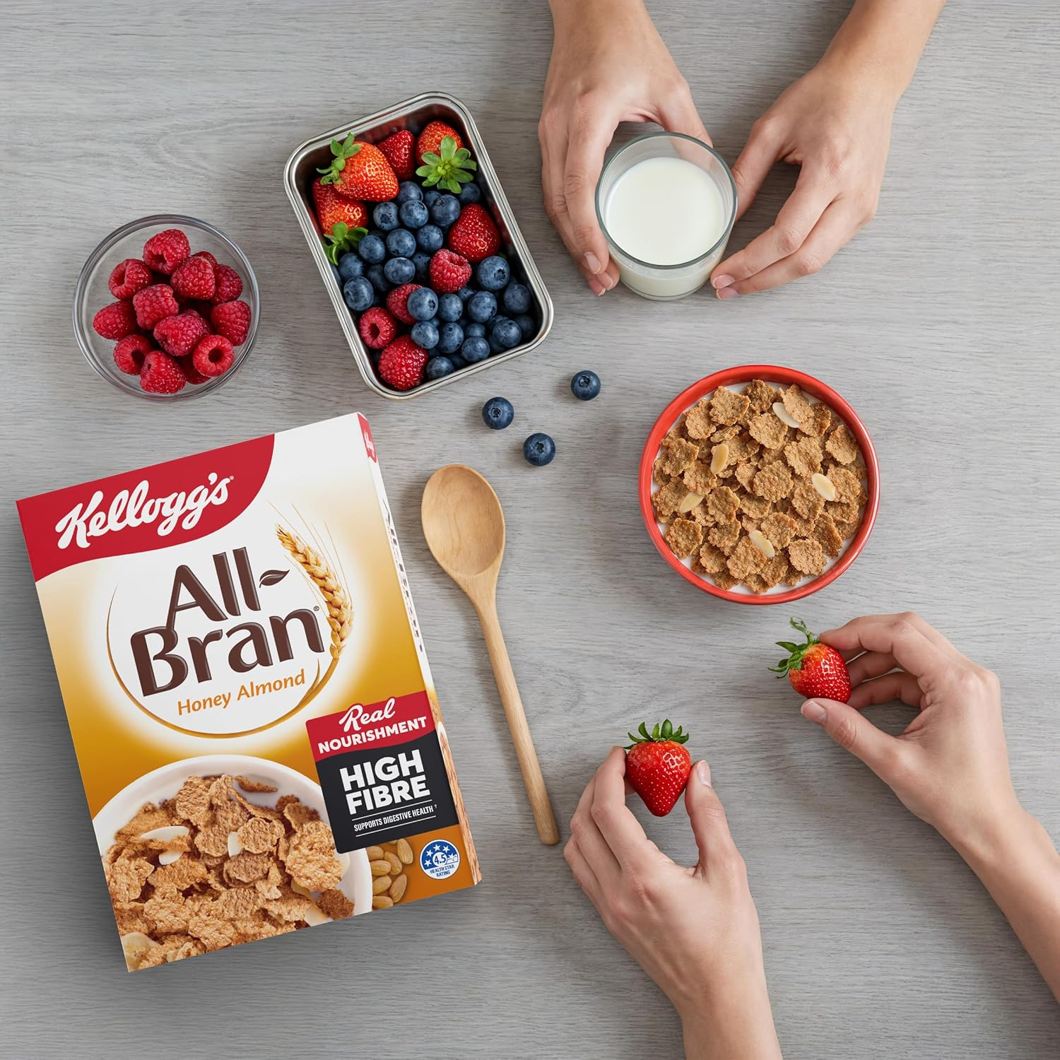 Kellogg&rsquo;S All Bran Wheat Flakes Honey Almond 420G image number 4