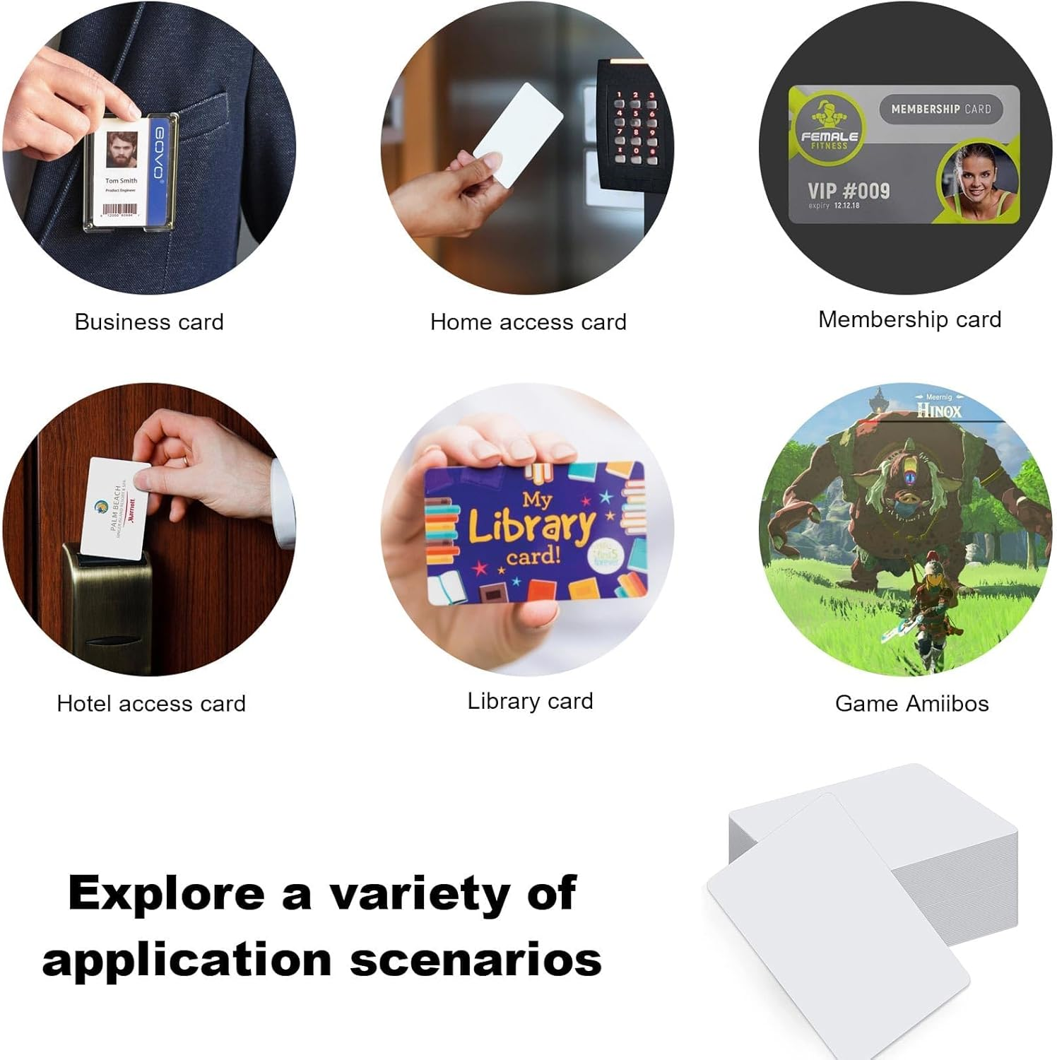 40Pcs NFC Cards, Betterjonny Blank NFC Tag NTAG215 Cards, Rewritable NFC Business Cards White NFC Chip 215 Cards, 504 Bytes Memory NFC Tag Compatible with Android and NFC Enabled Mobile Phones Devices image number 3