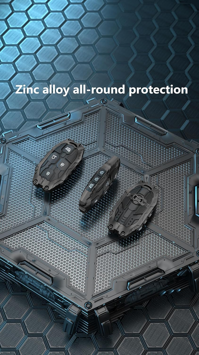 TALKMOON Key Fob Cover for Hyundai 7 Buttons Key Case,Heavy Key Shell Protector Accessories for Hyundai Sonata Santa Fe Tucson KONA Grandeur Ioniq 6 Key Fob (Model-B-Black) image number 6