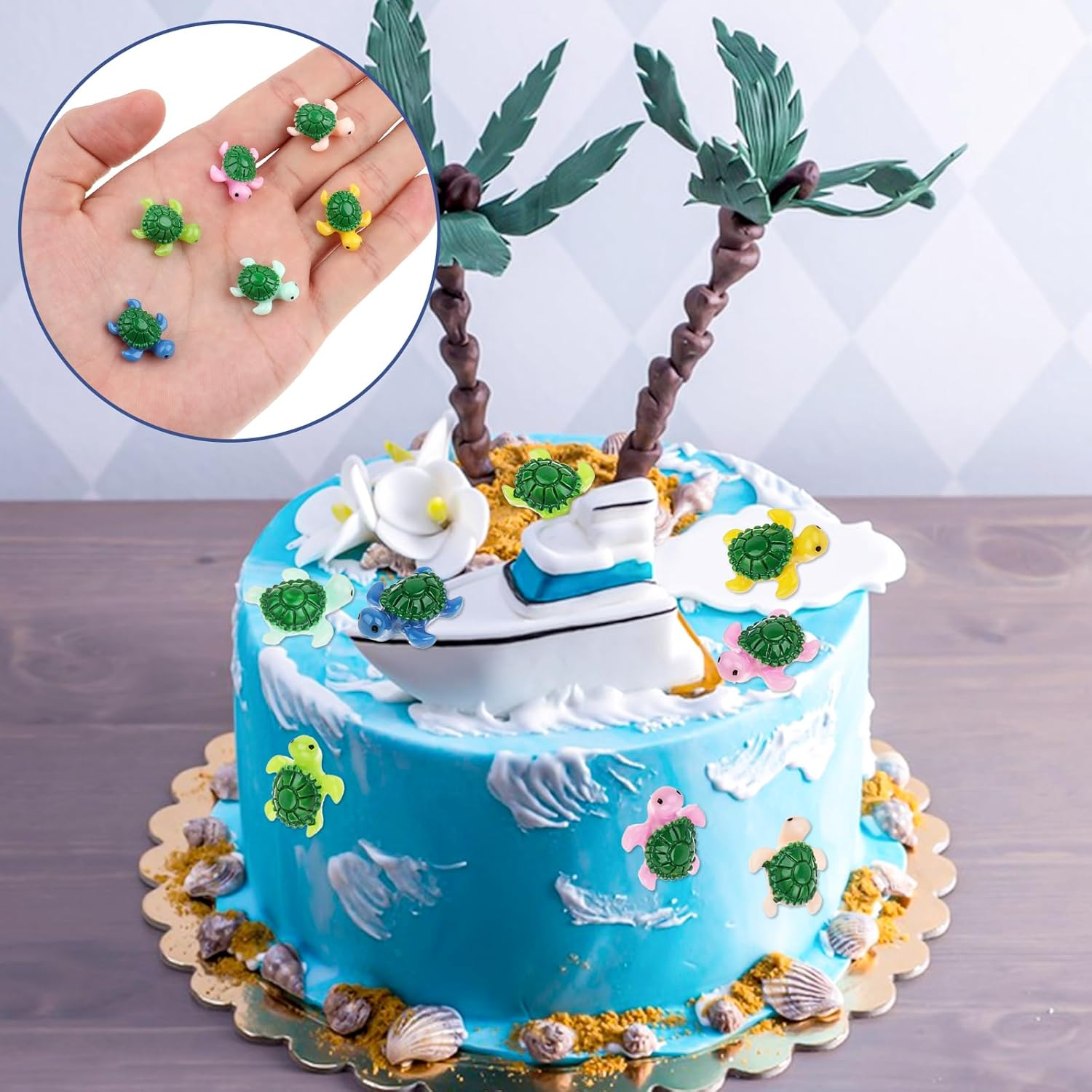 30 Pcs Miniature Turtles Multicolored Mini Turtle Decor Tiny Turtles Miniature Tortoises, Micro Landscape Decor Ornament Turtle Figure Garden Decor, Sea Turtles for Garden Fish Tank Micro Landscape image number 4