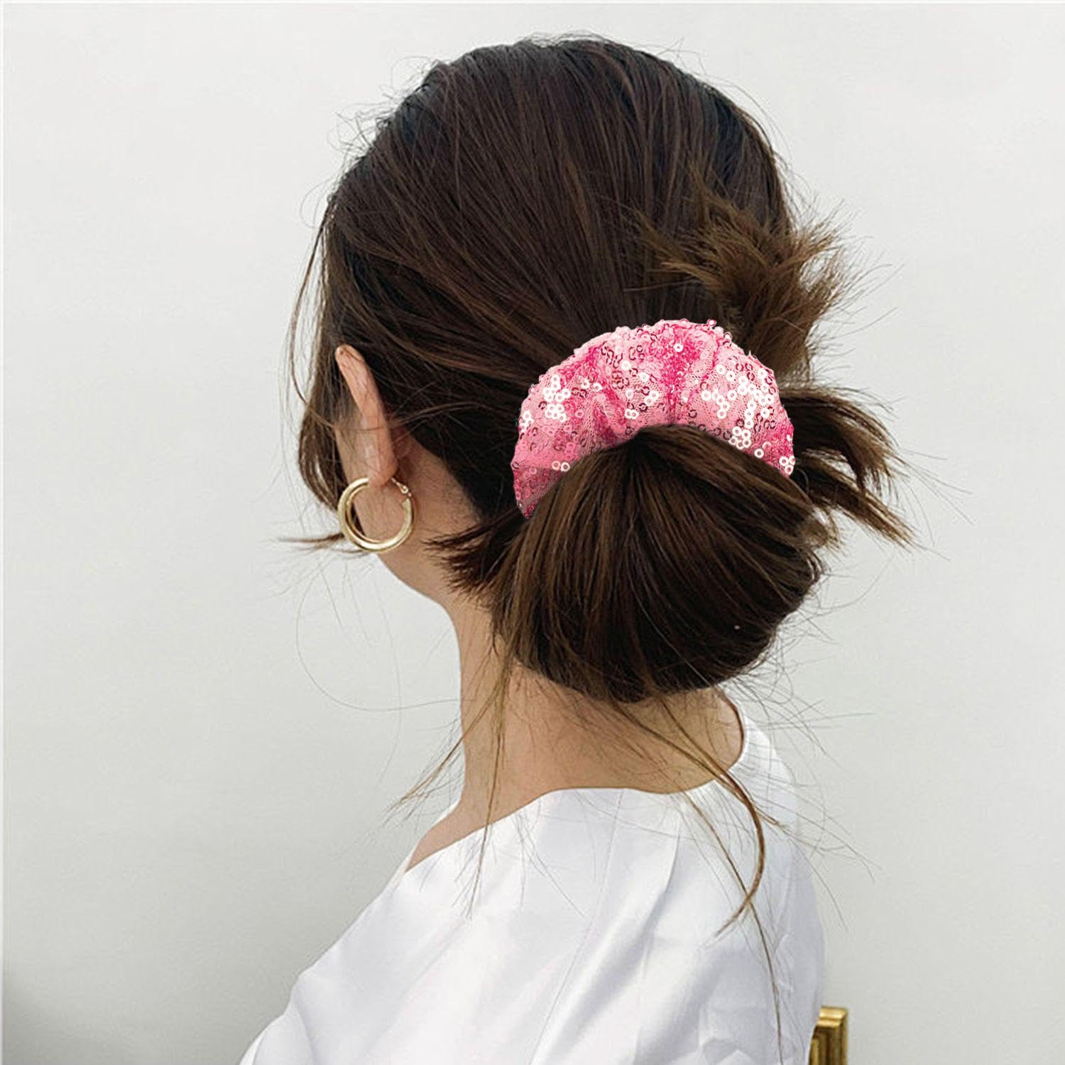 4 Pieces Colon Hair Ties, Sequin Hair Ropes, Women'S Hair Accessories, Ponytail Festival Hair Accessories, Shiny Elastic Bands Hair Accessories image number 3