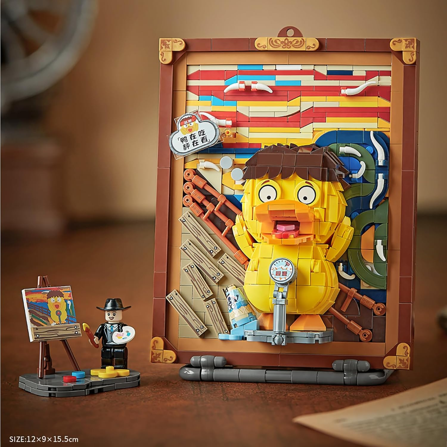 TOYMART Scream Duck Funny Wall Art Mini Building Blocks Set 893PCS &ndash; Cute 3D Brick Frame, the Scream Parody, DIY Building Toy for Teens Adults, Art Gifts, Collectible Decor image number 4