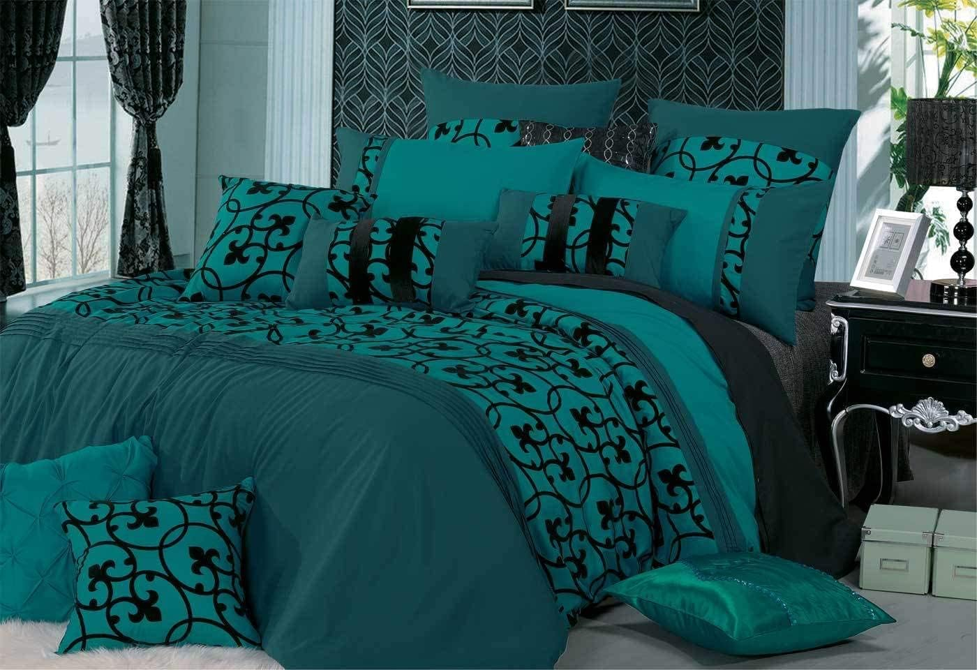 Luxton Lyde Black White Quilt Cover Set, Textured Pintucking Designed 3Pcs Duvet Cover Set (King Size) image number 6