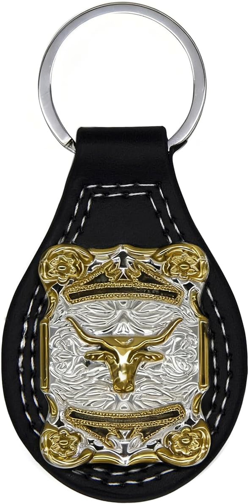 TOPACC Western Leather Keychain for Men Women Bag Charms Vintage Cowboy Key Rings for Western Accessories