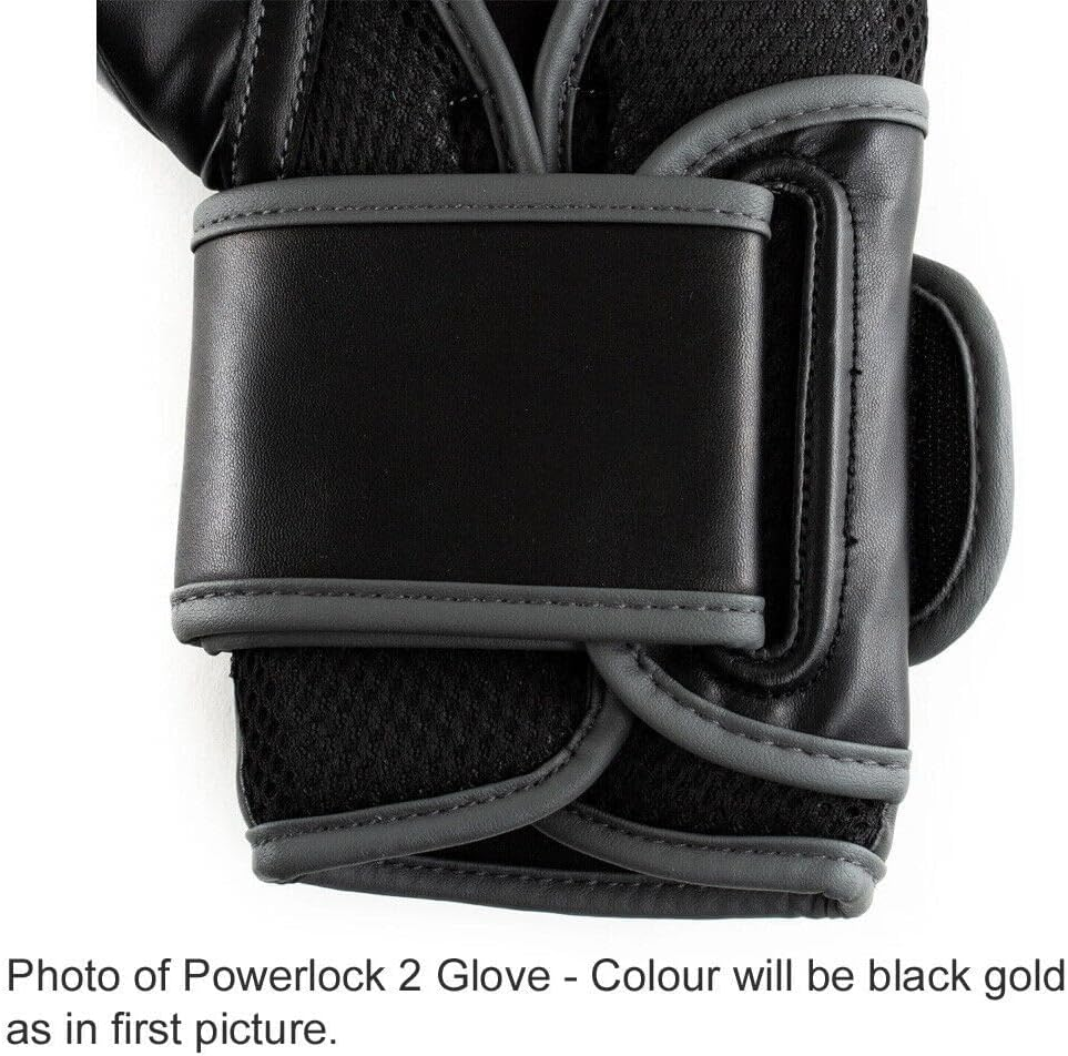 Everlast 16Oz. Powerlock2 Training Boxing Gloves in Black/Gold image number 2