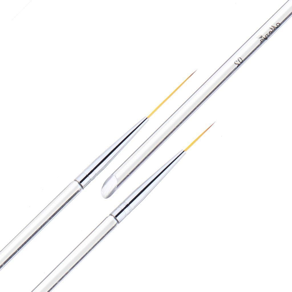 3X 15/18/20Mm Pro UV Gel Polish Nail Art Paint Drawing Detailing Brushes Set image number 2