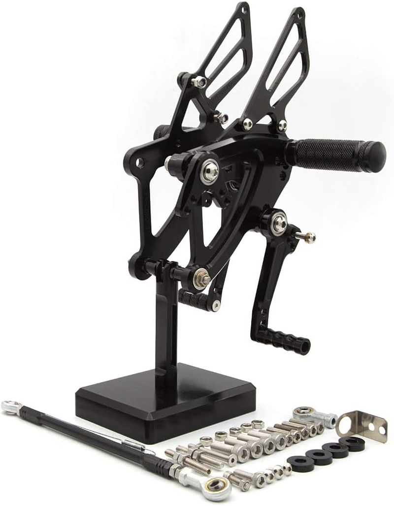 CNC CBR500R 13-19 Motorcycle Adjustable Rearsets Foot Pegs Rear Set Footpeg Brake Shift Pedal Compatible with CBR500R CBR400R CB500F CB400F 2013-2019 Black