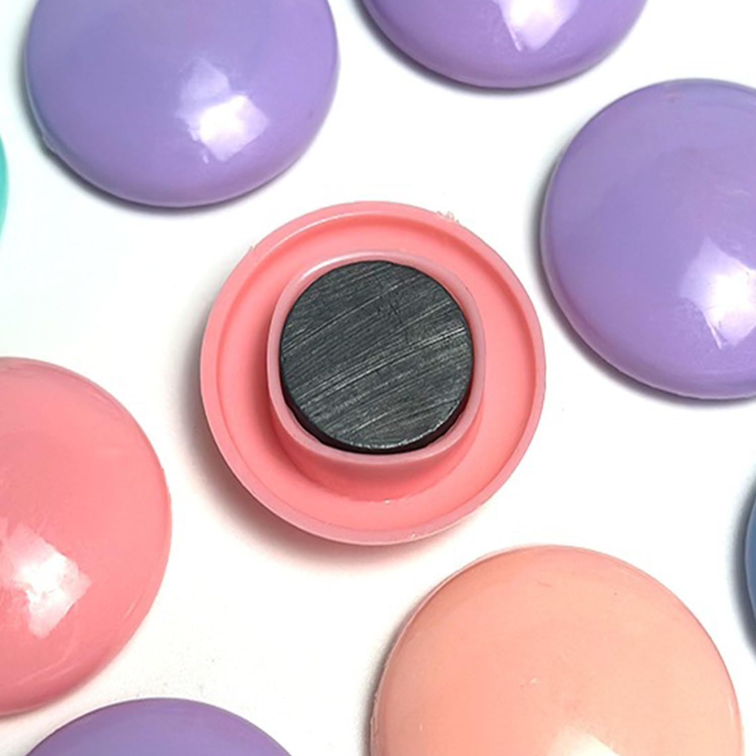 Colorful round Magnetic Push Pins &ndash; Strong Hold Magnets for Whiteboard & Blackboard, Office and Classroom Teaching Supplies image number 4