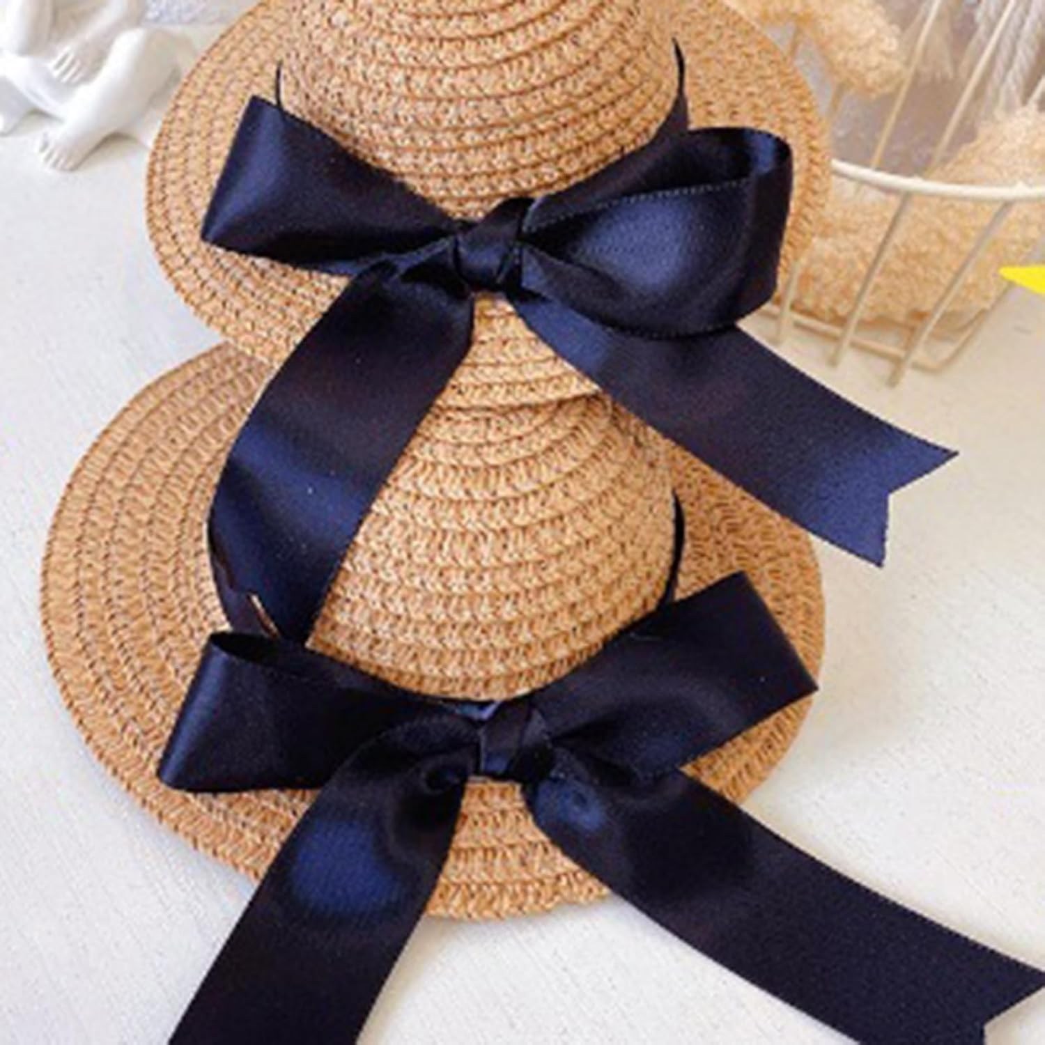 リキシマウケ Pet Headgear Pet Cat Dog Bowknot Hat Dress up All-Matched Black XS image number 2