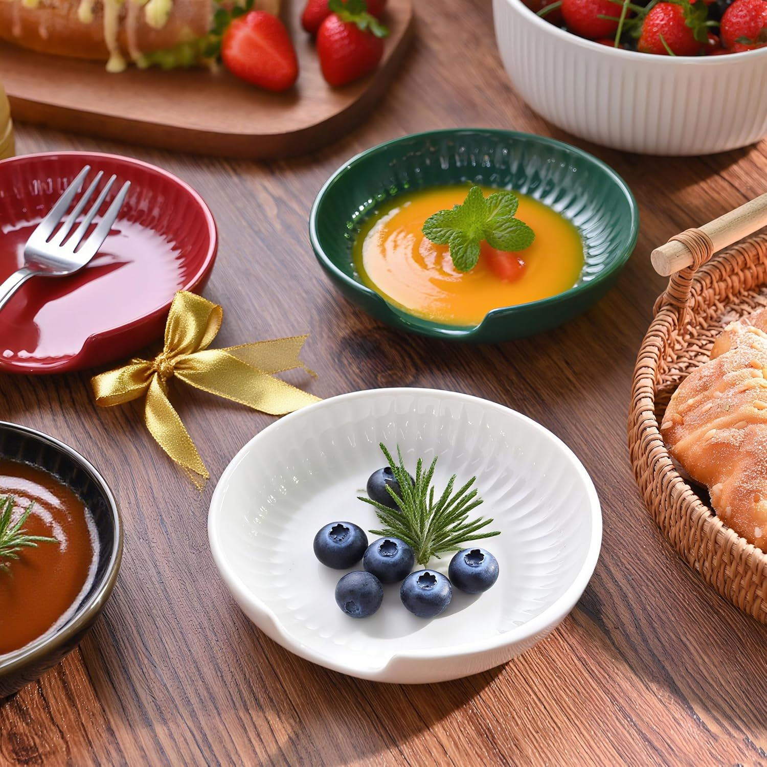 Ceramic Spoon Rest for Counter-12Cm Spoon Holder for Stove Top & Kitchen Bench,Heat Resistant,Modern White Kitchenware for Aussie Kitchen, Protects from Drips, Dishwasher Safe, 1 Pcs,(White) image number 2