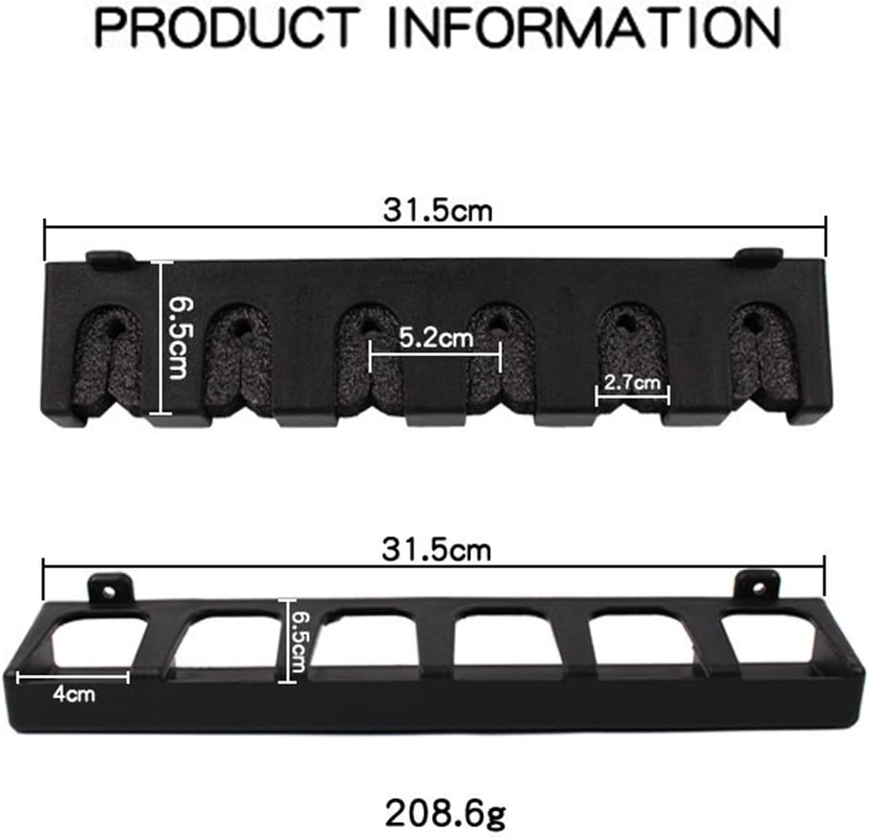 2 Set Vertical Fishing Rod Holders - Wall Mounted Storage with 6 Holders/Ea - Pole Organizer Tackle Racks for Room Boats - Installation Accessories Included image number 3