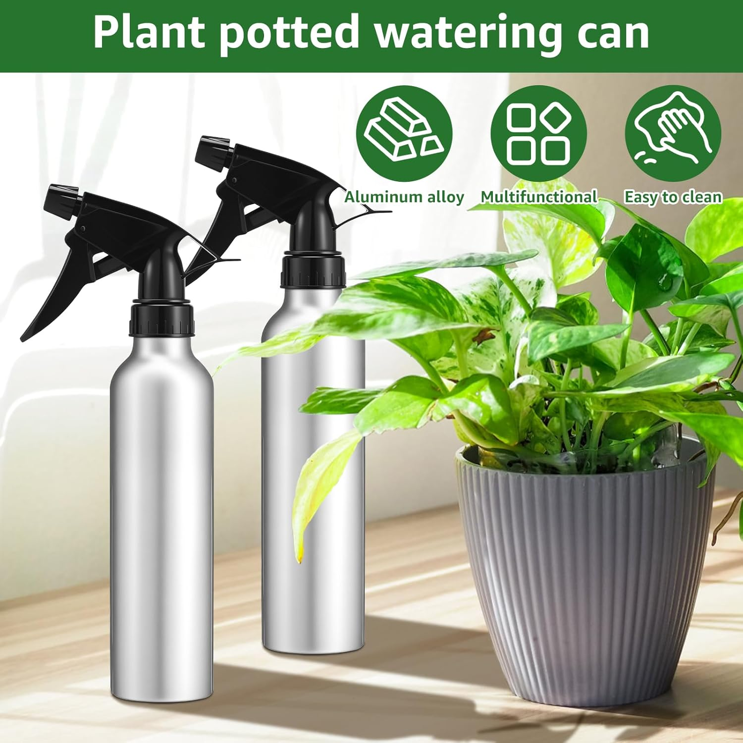 Djapwpx-4Pcs 350Ml Empty Spray Bottle with Detachable Nozzle, anti Deformation Planting Spray Bottle, Multipurpose Space Saving Hair Spray Bottle for Home Salon Restaurant image number 5