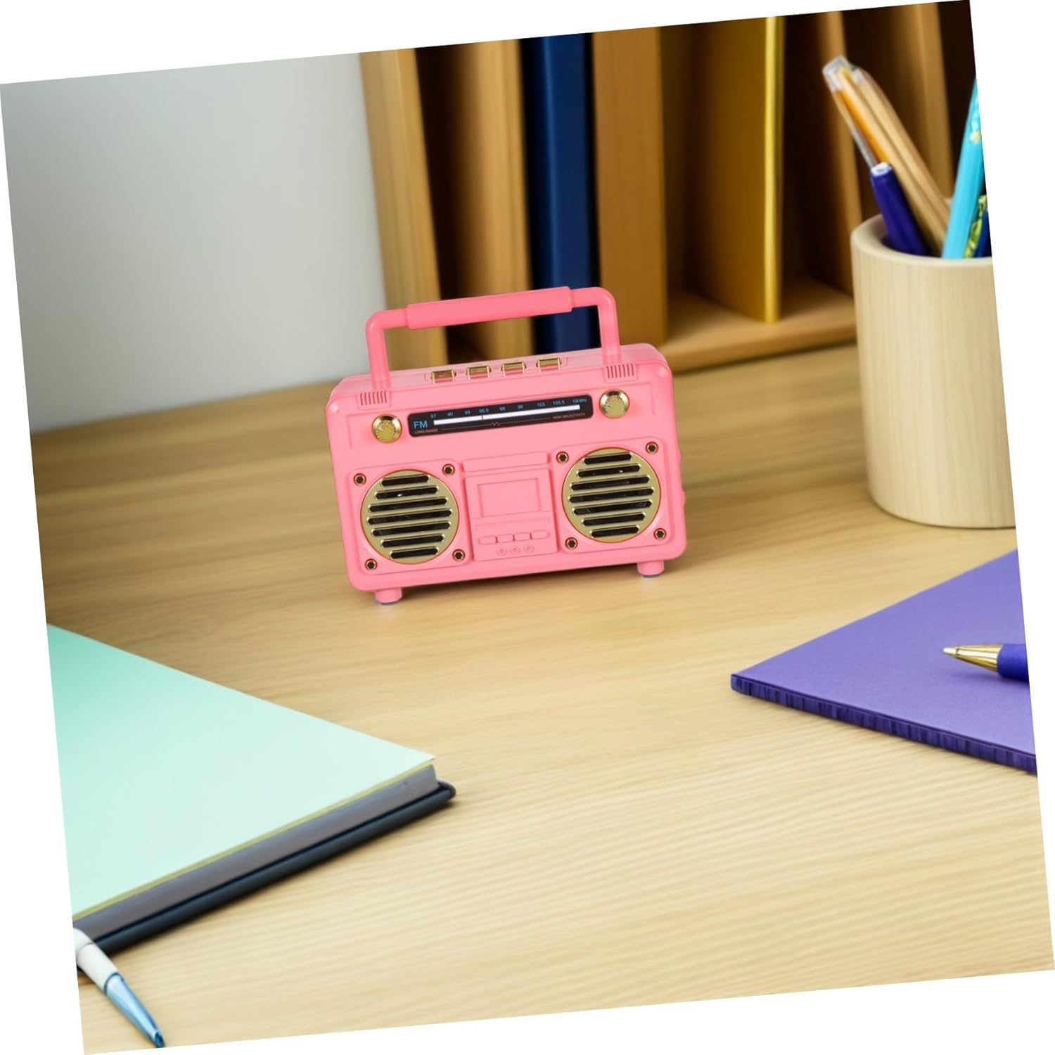 LRXIYODE Portable Retro Radio Speaker Mini Wireless Subwoofer Music Player for Outdoor Camping Home Desk Decor with Long Battery Life and Compact Design