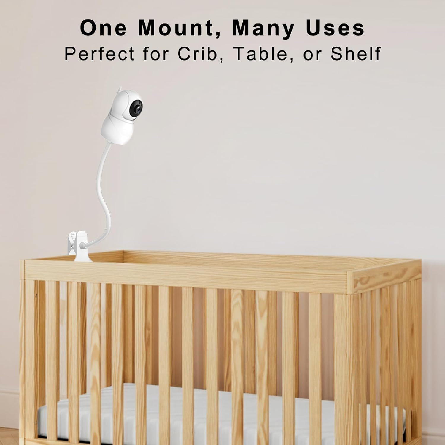 Vikobess Flexible Baby Monitor Mount, Universal Crib Baby Camera Holder Compatible with Infant Optics DXR-8 / DXR-8 Pro, Owlet Cam/Cam 2 / Duo 2, Nanit Pro, Arlo, Hellobaby, Motorola, Vtech & More image number 1