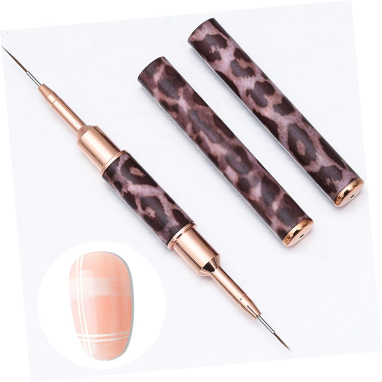 Nail Art Pen Leopard Print Pencil Double-End Nail Liner Brush Pen for Home Salon image number 5