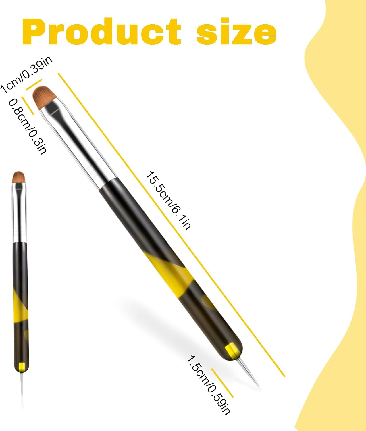 Zvorgath Nail Art Brush - Acrylic Nail Brush, 2-Way French Tip Brush for Professional Manicure Nails Art Design image number 3