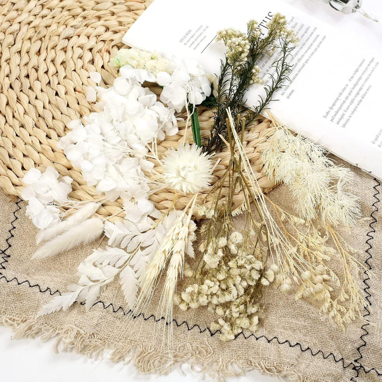 Dried Flowers, Dried Flower, White Dried Flowers Small Dried Flowers Dried Flowers for Crafts Dried Flowers for Resin Dried Flowers for Cakes image number 1