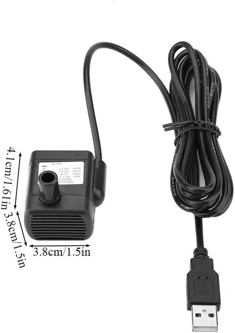 Aquarium Water Pumps, USB Water Pump 5V Small Brushless Pump Aquarium Fish Tank Fountain Pump Water Circulation Electric Pump Submersible Pump for Fish Tank Pet image number 2