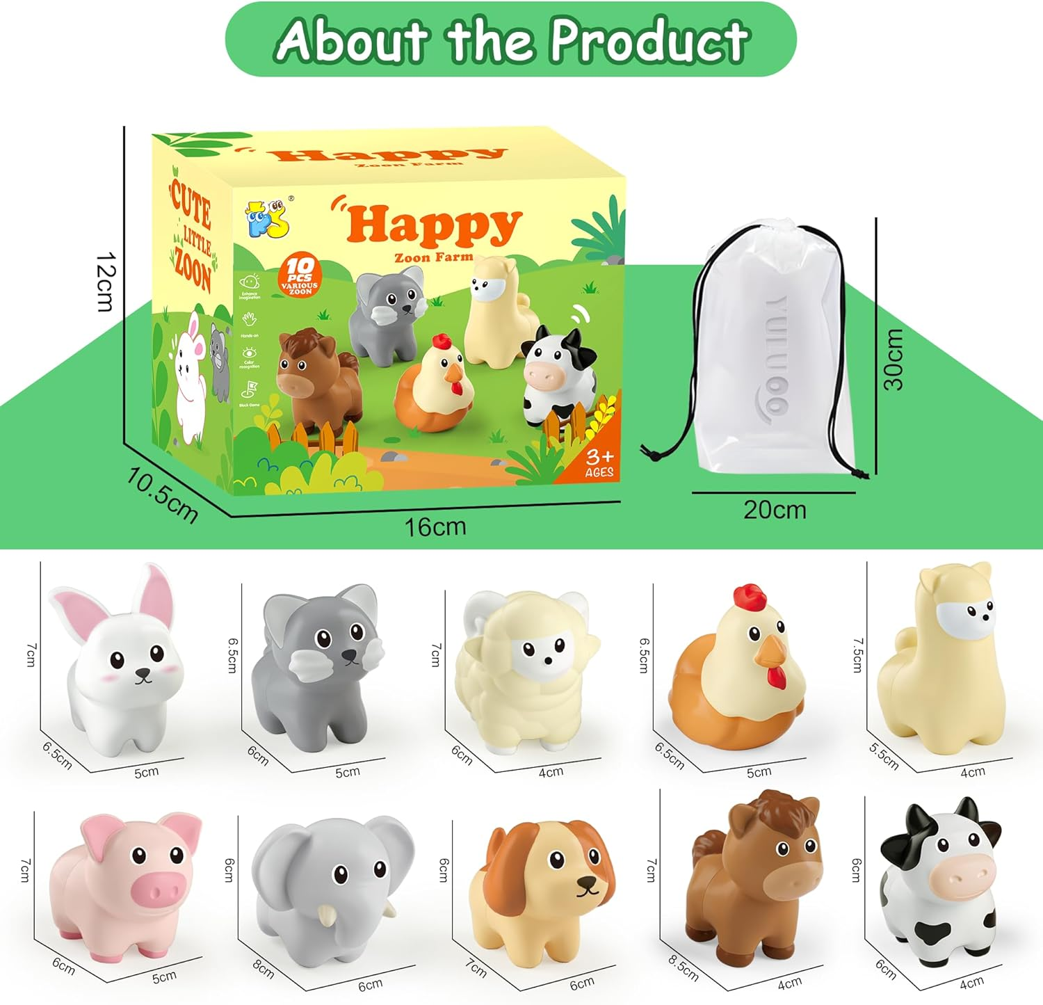 Animal Learning Toys Set for Toddlers 3 4 5 Year Old,10Pcs Montessori Matching Fine Motor Toy with Different Animal Figures, Christmas Birthday Toys for Baby Boys & Girls 4 5 6 7 8 Years Old image number 2