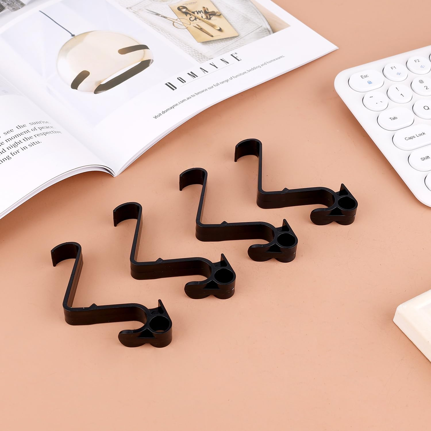 4Pcs Hooks for VW California, Hooks with Multifunctional Eyelet for VW California Beach Ocean Coast Comfortline T5 T6 T6.1 VW California Accessories (Black) - Grey image number 6