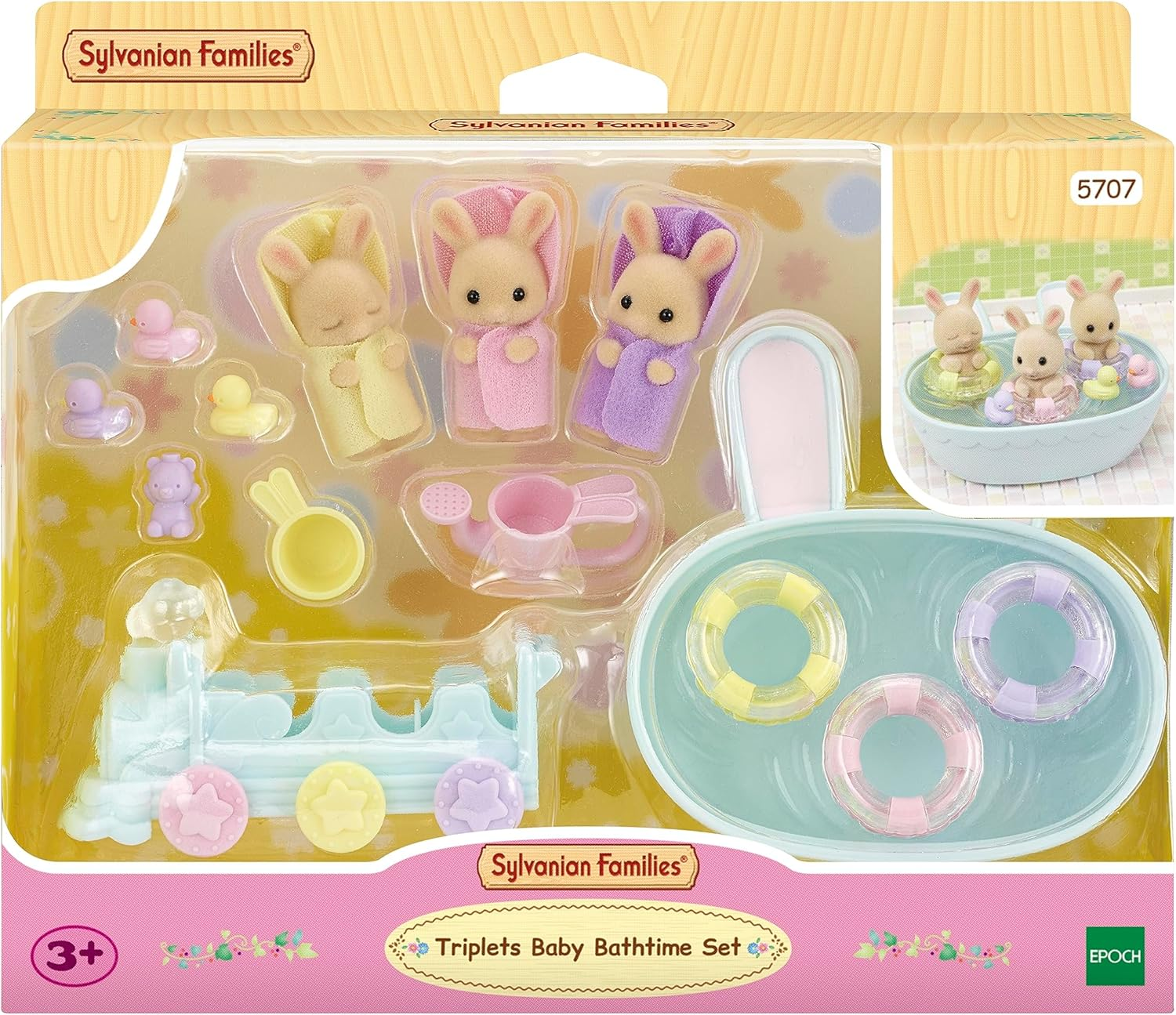 Sylvanian Families - Triplets Baby Bathtime Set image number 2