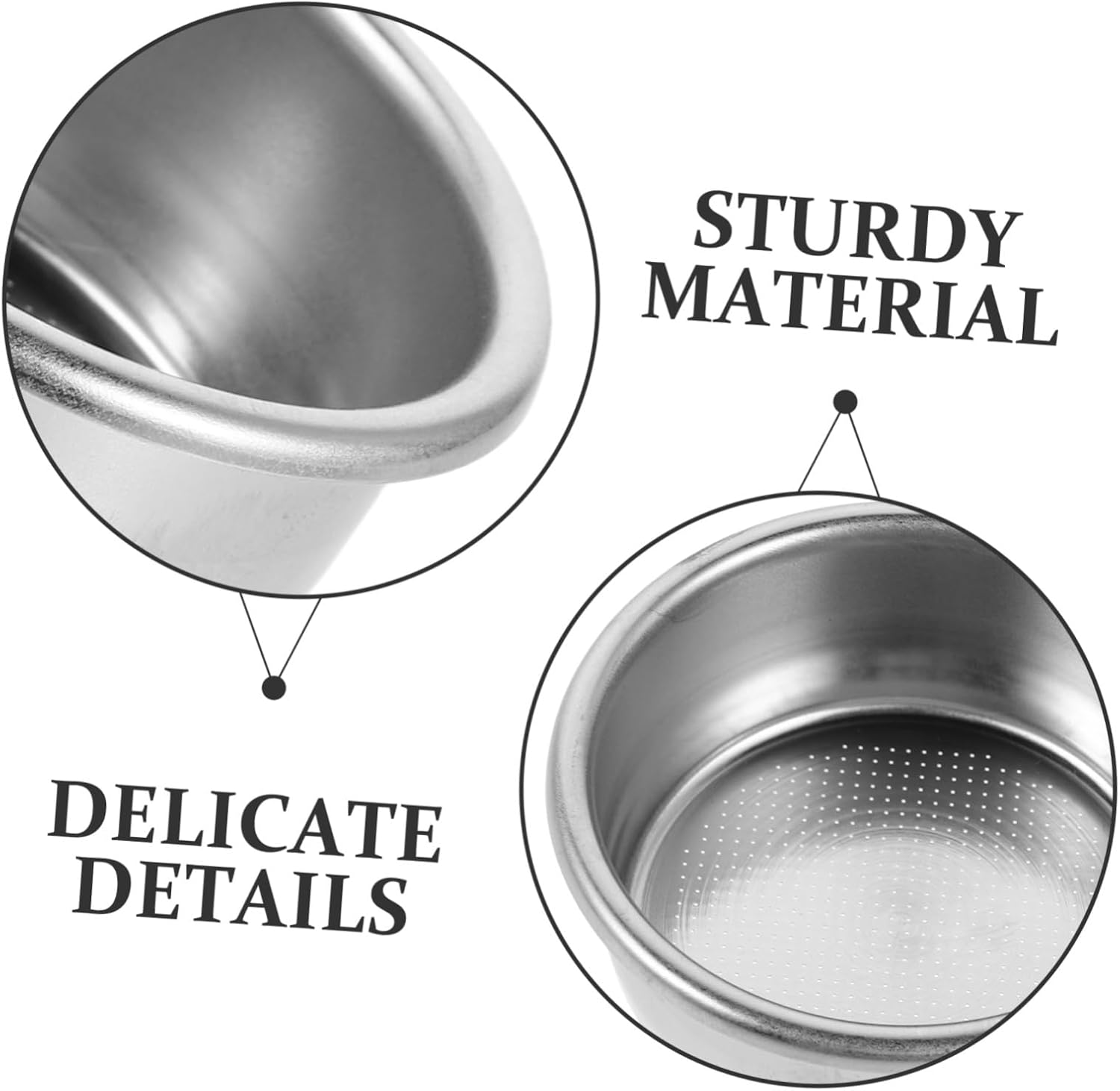 LABRIMP 2Pcs Stainless Steel Espresso Filter Basket Fine Mesh Coffee Filter Cups for Efficient Extraction Quick Aroma Release Reusable Replacement for Coffee Makers and Tea Machines image number 4