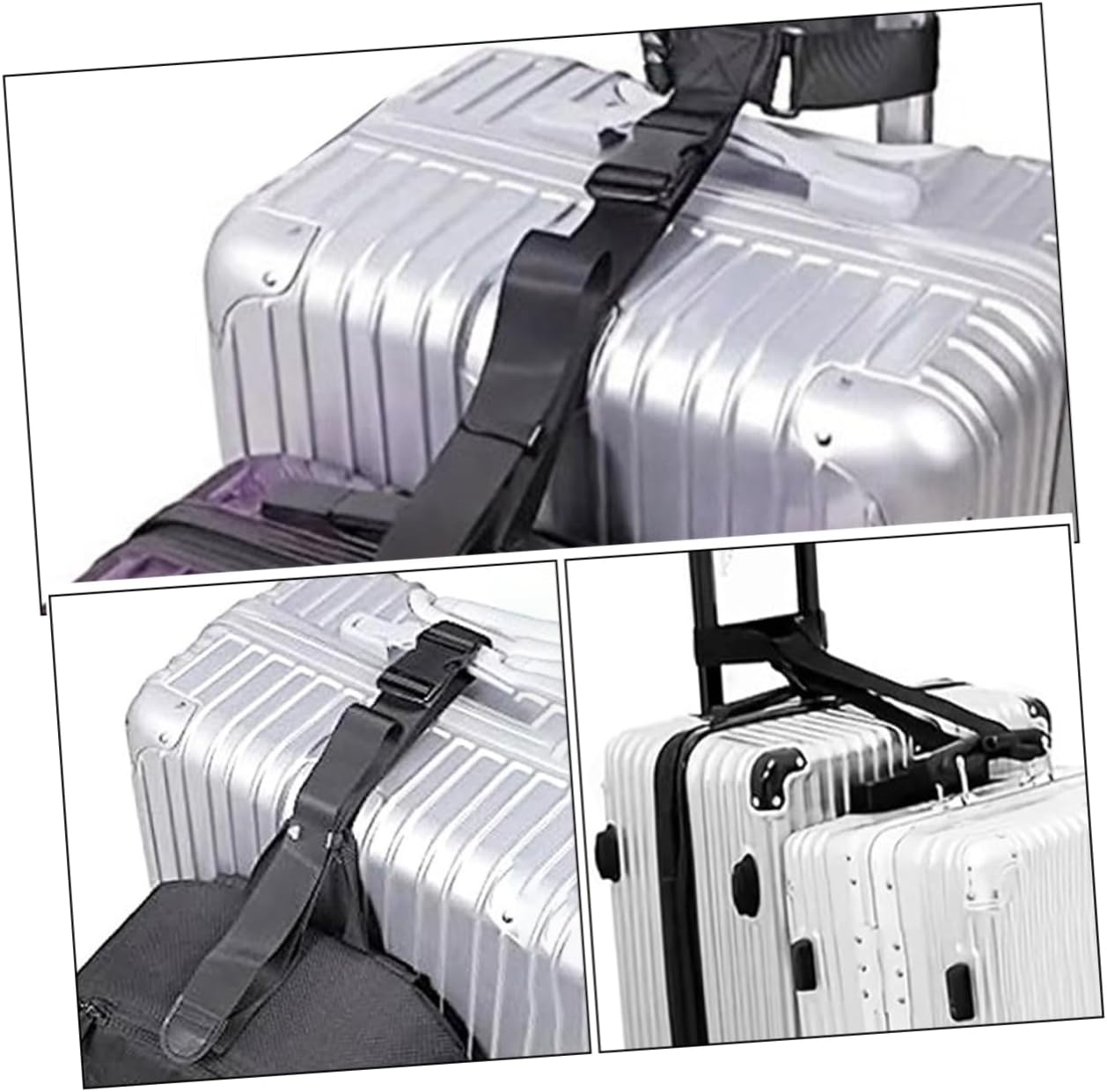 NIYANGLE Adjustable Luggage Connector Straps Travel Belt Set with Buckle Heavy Duty Suitcase Fixing Straps for Outdoor Travel Accessories and Suitcase Security image number 3