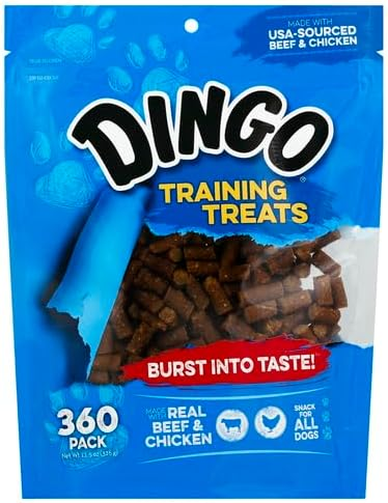 Dingo Training Treats 360 Pack, Made with Usa-Sourced Beef & Chicken, Great Snack for All Dogs, Gluten-Free, Resealable Bag, 326G image number 3
