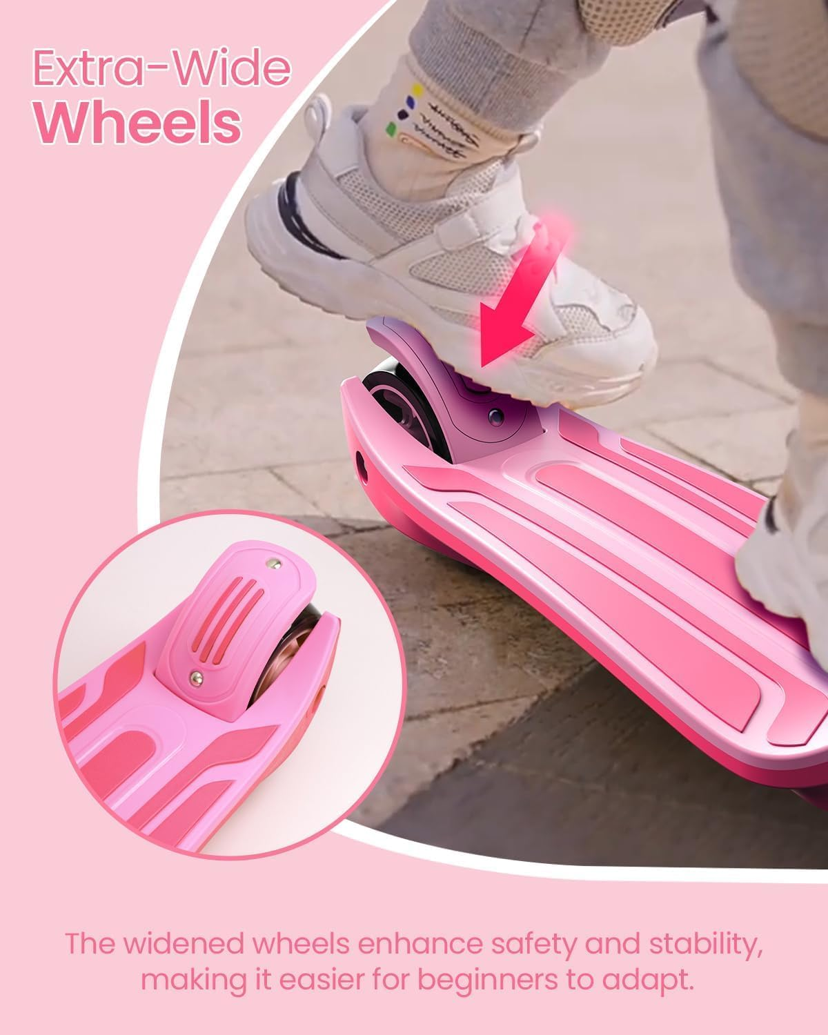 2-In-1 Adjustable Kick Scooter for Kids 3-12 Years,5-Level Handlebar & Removable Seat,Led Light-Up Wheels,Steering Control & Wide Deck,Foldable Design for Indoor/Outdoor Use, (Girls & Boys)
