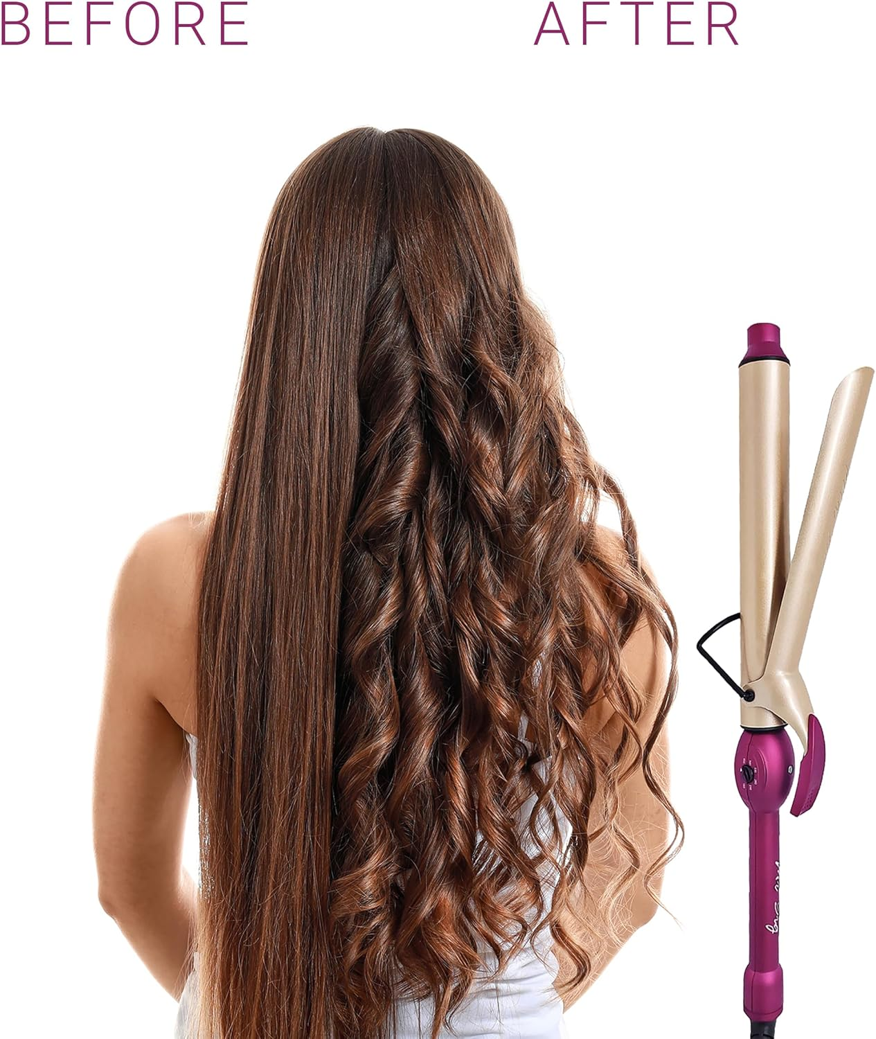 Mr Big Extra Long Curling Iron 1.25 Inch &ndash; 9.5-Inch Barrel for Long Hair, Ceramic Wand for Beach Waves & Curls, Adjustable Heat, Frizz-Free Professional Hair Styling Tool image number 6