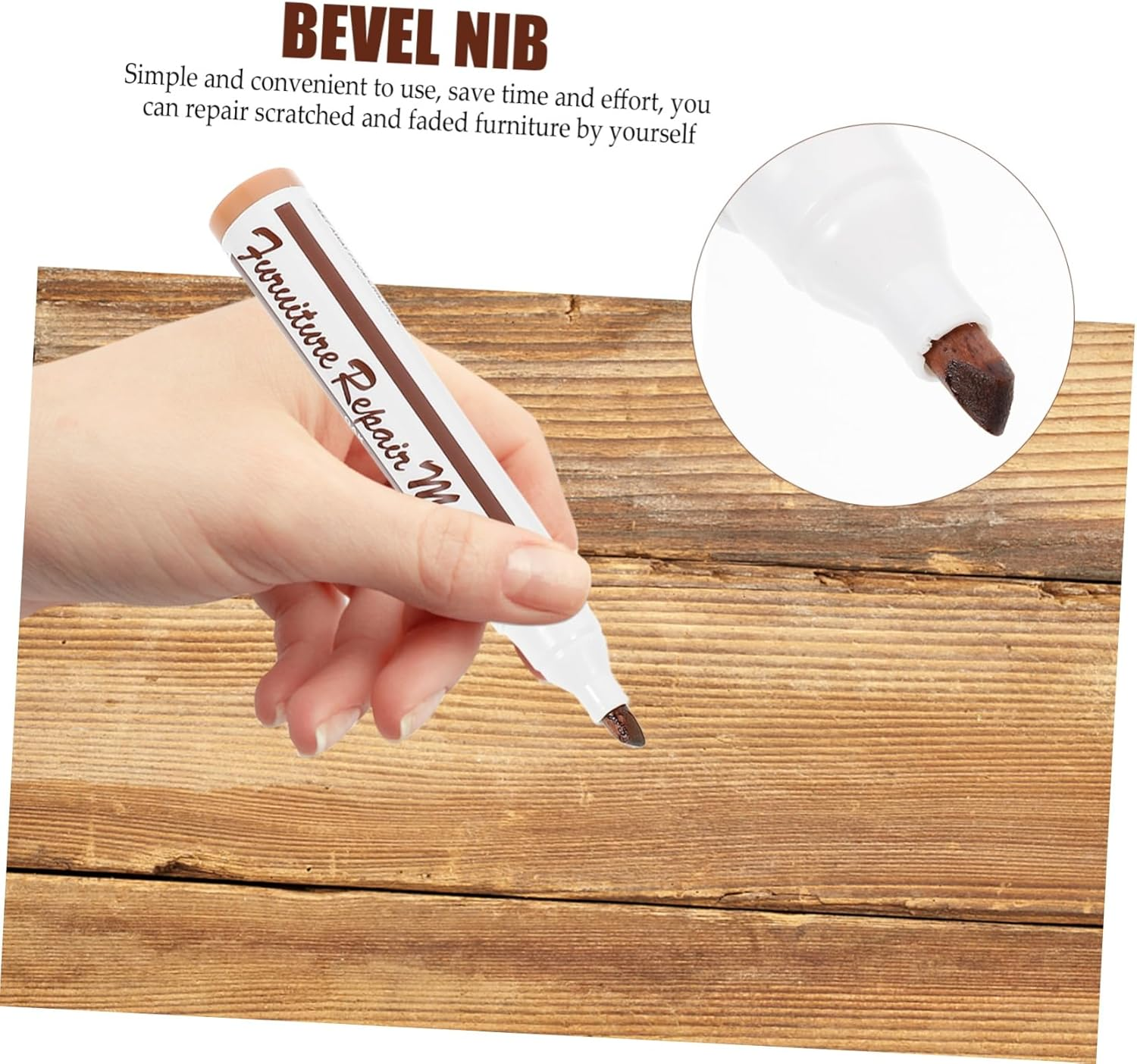 LALAFINA 12Pcs Wood Filler Floor Scratch Repair Kit Touch up Repair Pens Wood Stains Marker for Furniture Woodworking image number 4